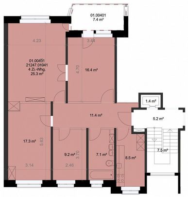 Stadtnahe 4-ZW à 95 m² im 4. OG mit Balkon - Photo 1