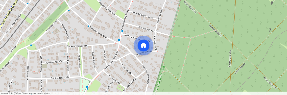 Hubertusstraße, 82031 Grünwald ca. 10, 3 km south of Munich-center