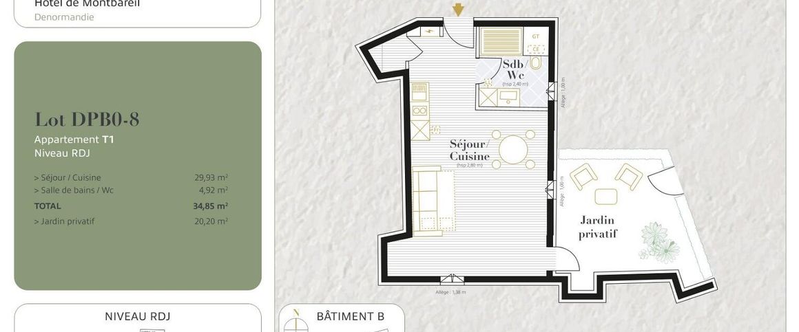 location Appartement T1 DE 34.85m² À GUINGAMP - Photo 1