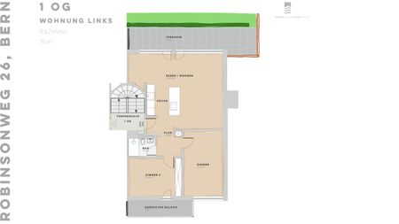 3.5 Zimmer, 75 m², 1. Stock - Photo 2