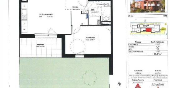 Appartement à louer 2 pièces 39.9m² - Photo 3