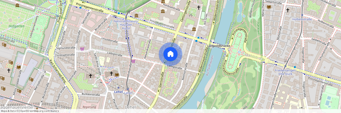 Oettingenstraße, 80538 München Lehel ca. 1, 4 km north-east of Munich-center