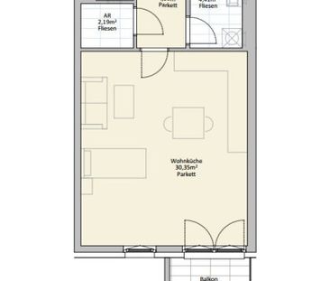 1 Zi Wohnung mit Balkon - nahe U1 (provisionsfrei!) - Foto 4
