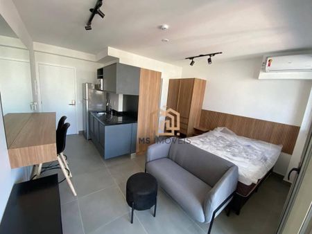 Studio 27 m², Quarto, Banheiro, Varanda, Sala/cozinha (Integrados) Sem Vaga, Para Locação Em Cerqueir - Foto 2