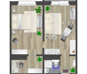 Direkt am Schlossteich gelegene 2-Raum-Wohnung mit Balkon - Photo 3