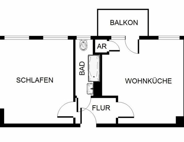 Auf gute Nachbarschaft: günstiges 1-Zi.-Single-Appartment - Photo 1