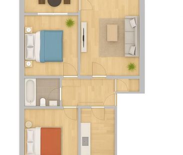 Sanierte 3-Zimmer-Wohnung, Stellplatz – Paare, Familie, WG - Foto 1