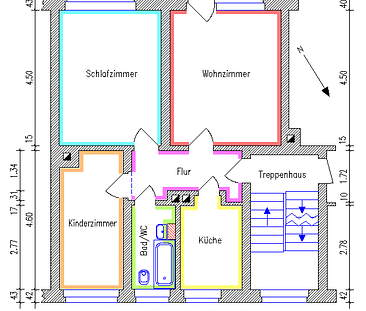 3-Raum-Wohnung mit Balkon - Photo 1
