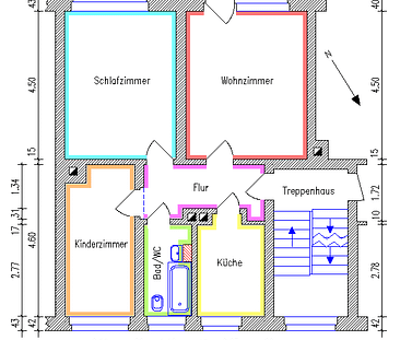 3-Raum-Wohnung mit Balkon - Foto 1