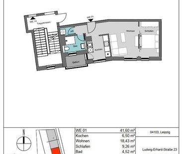Wohnen im Neubau: 2-Zimmer mit Balkon und EBK im Zentrum-Ost - Photo 1