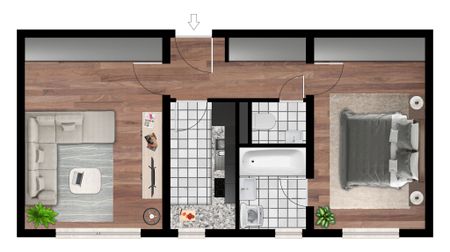 2-Raum-Wohnung, 46,7 m², Lift, Bad mit Wanne & Fenster, separates WC. - Photo 4