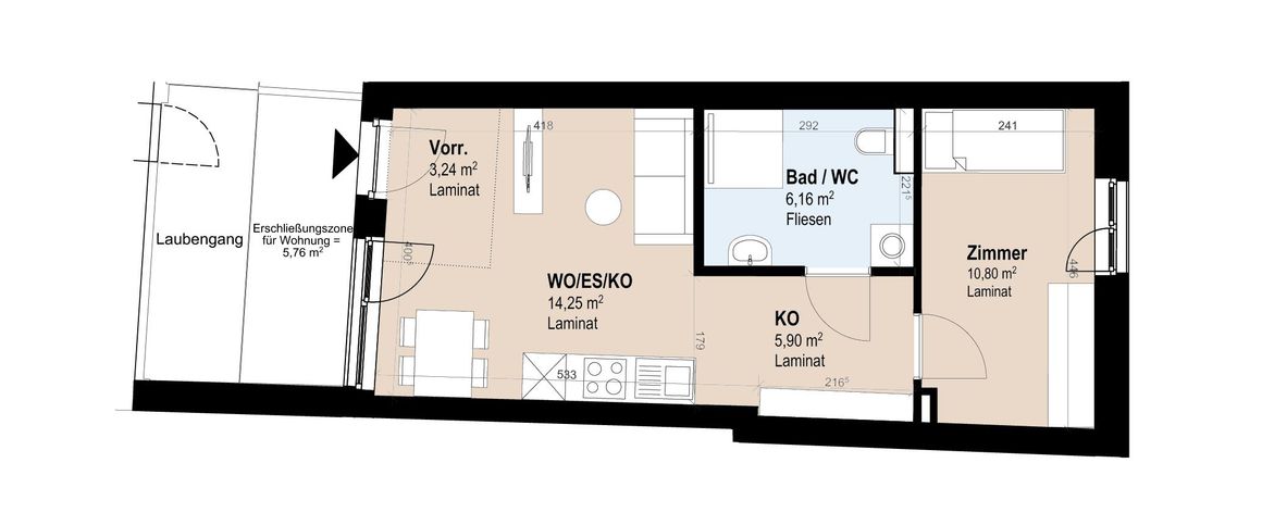 Neubauwohnung im 3. Stock mit 2 Zimmern - Foto 1