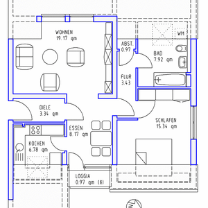 2 Zimmer, Küche, Bad, Loggia, Stellplatz, 3.OG rechts - Foto 3