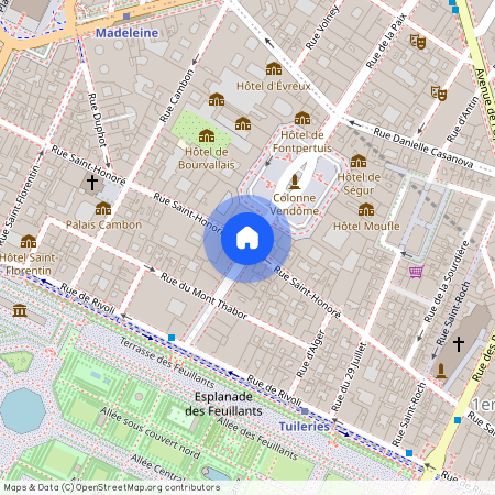 Rue Saint Honoré et Rue de Castiglione 75001 Paris (1er arrondissement)