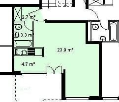 1.5 Zimmer, 35 m², EG - Foto 1