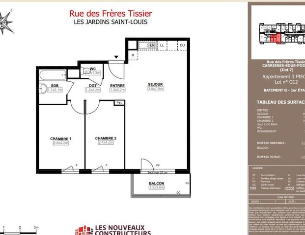 location Appartement T3 DE 62.2m² À CARRIERES SOUS POISSY - Photo 1