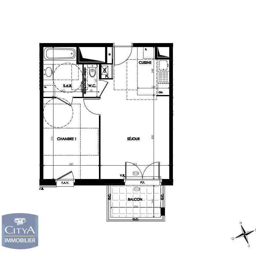 Appartement à louer 2 pièces 40.9m² - Photo 2