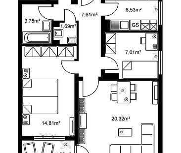 Schöne 2,5-Zimmer-Wohnung mit Balkon zu vermieten! - Foto 3