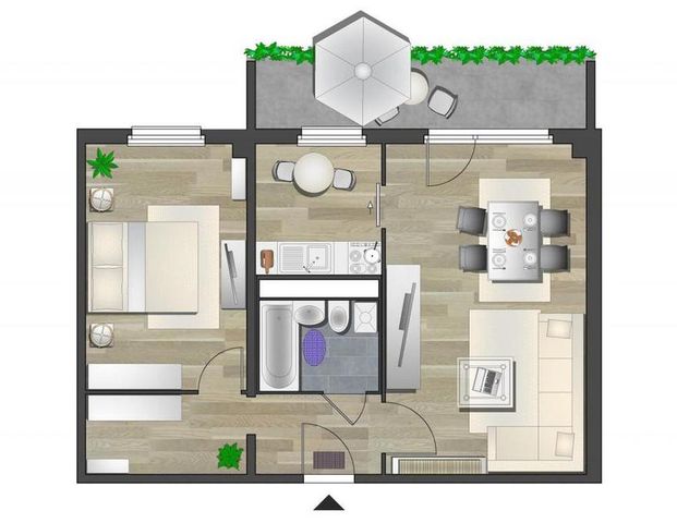 2-Raum-Wohnung in sanierter Wohnanlage - Foto 1
