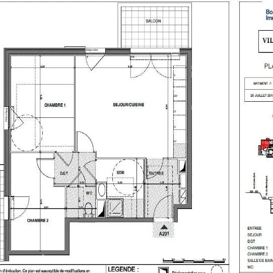 Appartement à louer 3 pièces 59.2m² - Photo 1