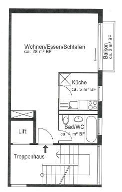 1.5 Zimmer, 38 m², 4. Stock - Photo 4