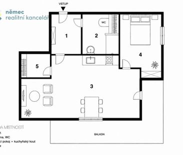 Pronájem bytu 2+kk 35 m2 - Fotografie 3