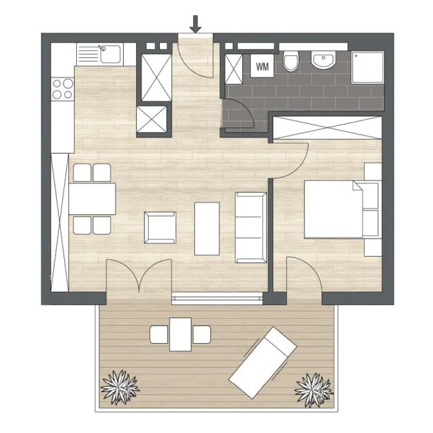 Helle 2-Zimmer-Wohnung mit Balkon und Tiefgarage in ruhiger Wohnlage - Foto 1