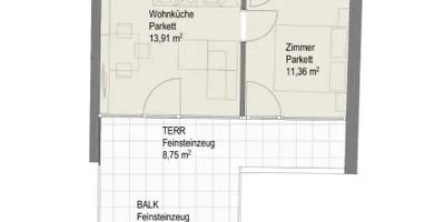 2-Zimmer Neubau-Wohnung mit großer Terrasse im 14. Bezirk - Foto 3