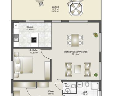 Hochwertige und moderne 3-Zimmer-Wohnung mit großem Balkon - Photo 2