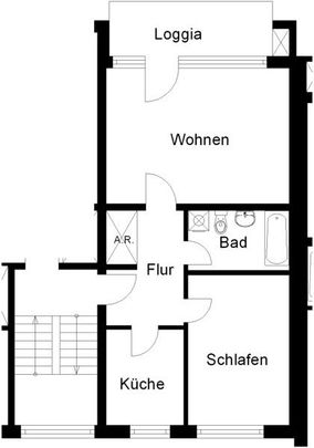 2-Zimmer-Wohnung mit Wohnberechtigungsschein und großem Balkon - Photo 1