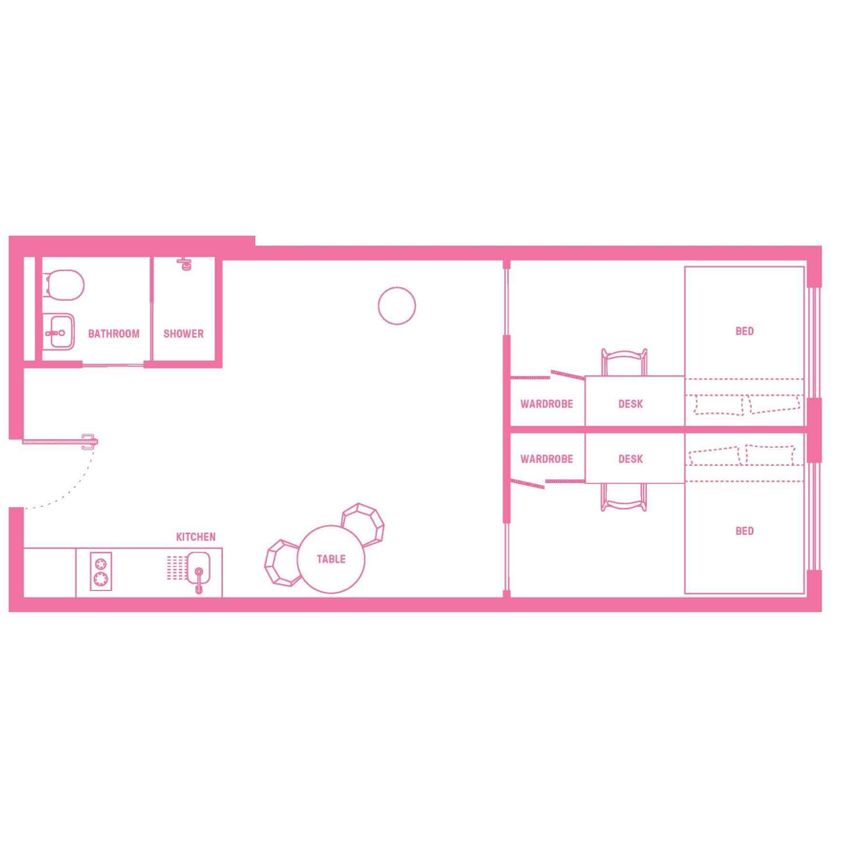 2 Bedroom Shared Bathroom, Double Bed - Photo 1