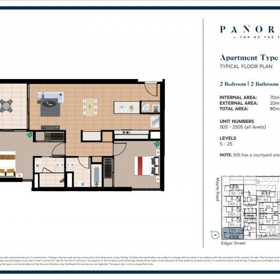 Panorama Apartments 2bed, 2bath, 1 car. Unfurnished Level 16 - Photo 1