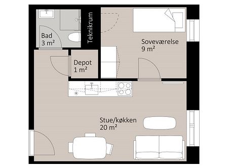 2-værelses studiebolig - Foto 4