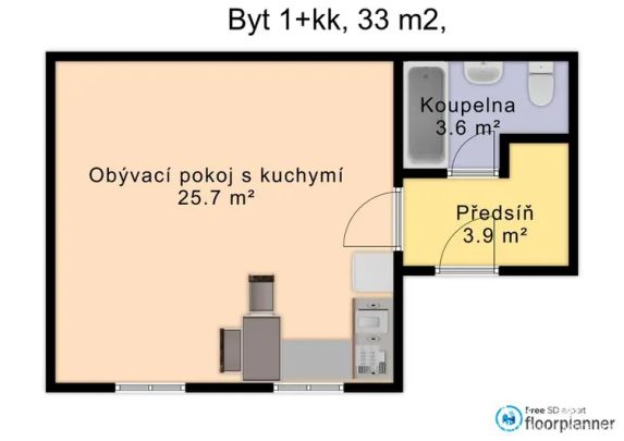 (M15) Pronájem krásného bytu 1+kk, Mostecká ul., Brno Husovice, 32 m - Photo 1