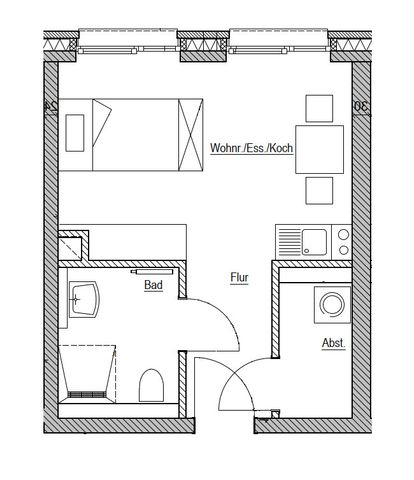 6175 - Sofort Bezugsfrei! Höchst attraktives Single-Appartement mit EBK! (Whg. 2. OG-07) - Photo 3