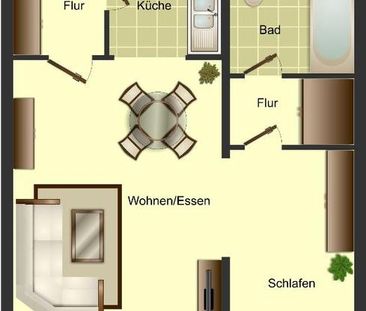 Gut geschnittene 1-Zimmer-Wohnung für berufstätige Singles in Ratingen - Foto 1