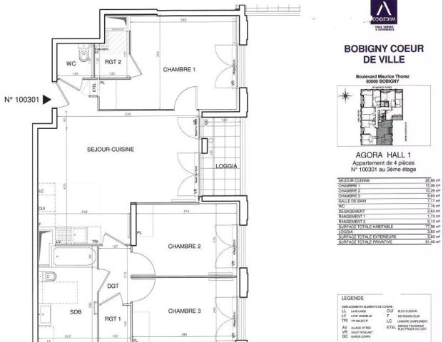 location Appartement T4 DE 76.9m² À BOBIGNY - Photo 1