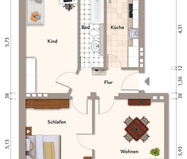 Charmante 3-Raum-Wohnung in Stadtfeld Ost - Foto 1