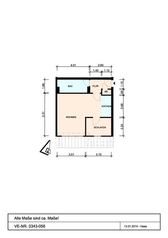 Helle 1,5 Zimmer -Dachgeschoss-Wohnung in Innenstadtnähe - 22846 Norderstedt - Photo 2