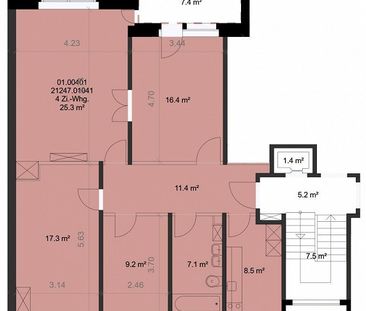 Stadtnahe 4-ZW à 95 m² im 4. OG mit Balkon - Foto 1