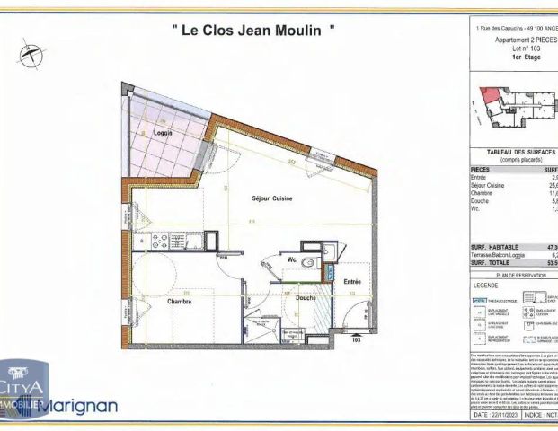 Appartement à louer 2 pièces 47.3m² - Photo 1