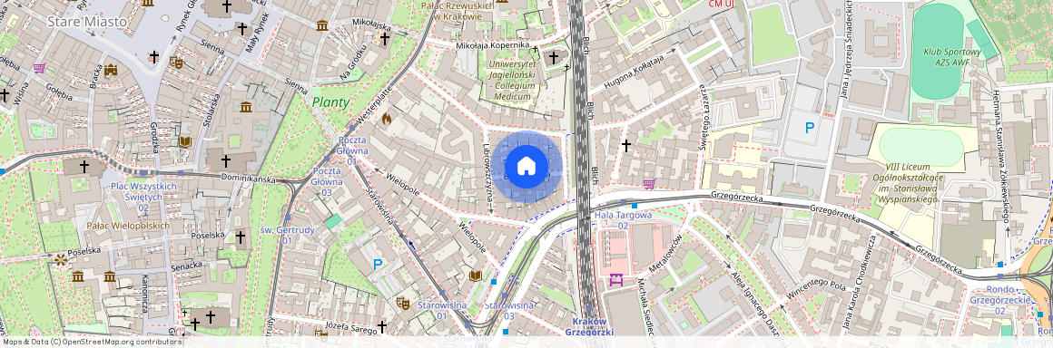 Bonerowska, Stare Miasto, Kazimierz, Kraków