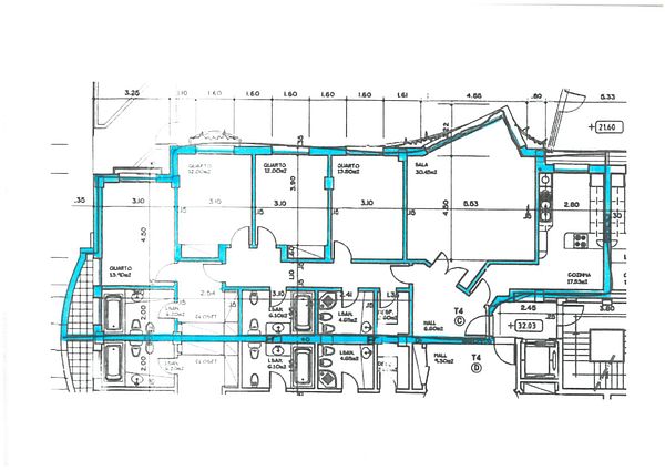 T4 com 2 lugares em boxes individuais para arrendar na Urb. Real Forte