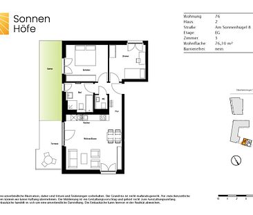 Schöne 3-Zimmer-Erdgeschosswohnung mit moderner Einbauküche und Terrasse - Photo 3