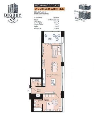 Moderne 2.5-Zimmerwohnung in der Lokstadt - Foto 1