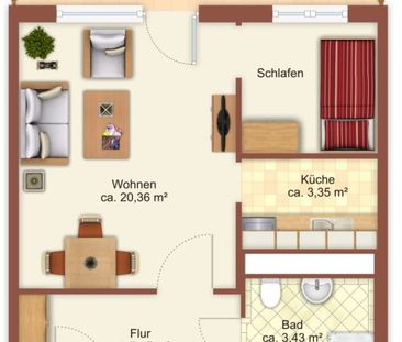 1-Raum-Wohnung in Chemnitz Kappel - Photo 1