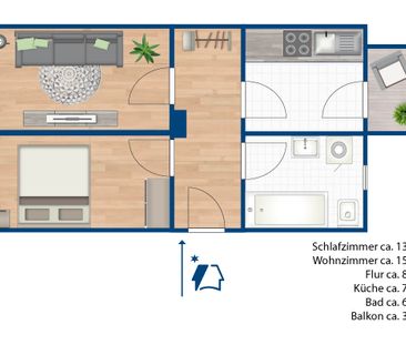 Ruhige, grüne Randlage - niedliche 2-Raum-Wohnung wartet auf neue B... - Foto 1