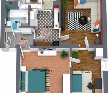 Schöne 3-Zimmer Wohnung im 2.OG mit Balkon in Duisburg-Reinhausen - Foto 1