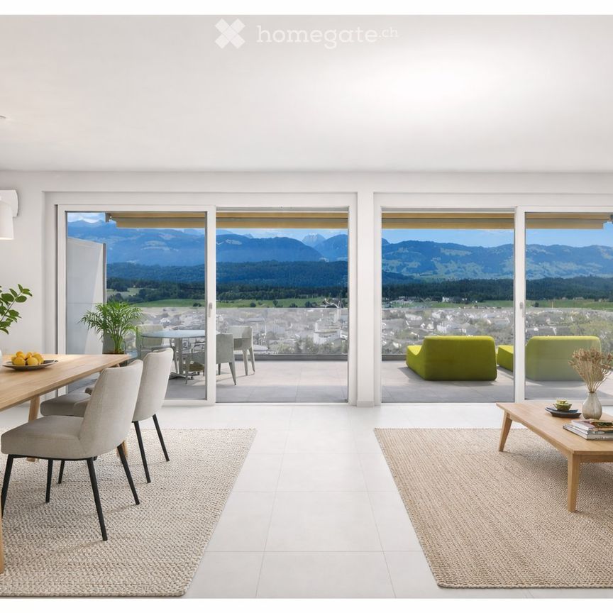 Moderne 3.5-Zimmer-Terrassenwohnung mit Panoramablick in Eschenbach SG - Foto 1