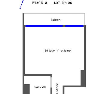 Grand studio meublé avec balcon – 1 Rue Pixérécourt, Paris 20ᵉ - Photo 3